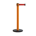Retractable Belt Barrier Stanchion, Rolling Base, 16 ft Belt - Montour Line ME650