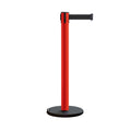 Retractable Belt Barrier Stanchion, Rolling Base, 16 ft Belt - Montour Line ME650