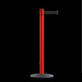 Safety Retractable Belt Barrier Stanchion, Red Post with Heavy Duty Cast Iron Base, 16 ft Belt – Montour Line MSI650