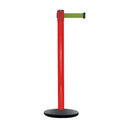 Retractable Belt Barrier Stanchion, Red Post, Cast Iron Base, 13 Ft. Belt - Montour Line MSI630