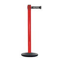 Retractable Belt Barrier Stanchion, Red Post, Cast Iron Base, 13 Ft. Belt - Montour Line MSI630