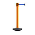 Safety Retractable Belt Barrier Stanchion, Heavy Duty Cast Iron Base, 16 ft Belt – Montour Line MSI650