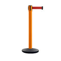 Safety Retractable Belt Barrier Stanchion, Heavy Duty Cast Iron Base, 16 ft Belt – Montour Line MSI650