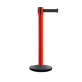 Safety Retractable Belt Barrier Stanchion, Heavy Duty Cast Iron Base, 16 ft Belt – Montour Line MSI650