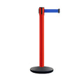 Safety Retractable Belt Barrier Stanchion, Heavy Duty Cast Iron Base, 16 ft Belt – Montour Line MSI650