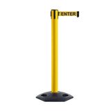Retractable Belt Barrier Stanchion, Heavy-Duty Rubber Base, 16 ft Belt - Montour Line MSR650