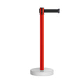 Retractable Belt Barrier Stanchion, Water Fillable Base, Red PVC Plastic Post, 11 Ft  Belt - Montour Line MSH630