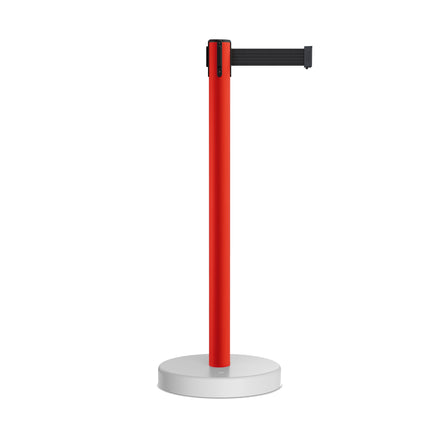 Retractable Belt Barrier Stanchion, Water Fillable Base, Red PVC Plastic Post, 11 Ft  Belt - Montour Line MSH630