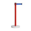 Retractable Belt Barrier Stanchion, Water Fillable Base, Red PVC Plastic Post, 13 Ft  Belt - Montour Line MSH630