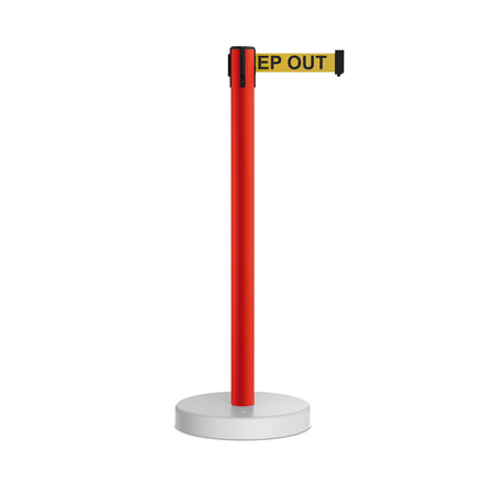 Retractable Belt Barrier Stanchion, Water Fillable Base, Red PVC Plastic Post, 13 Ft  Belt - Montour Line MSH630