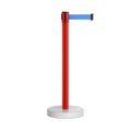 Retractable Belt Barrier Stanchion, Water Fillable Base, Red PVC Plastic Post, 13 Ft  Belt - Montour Line MSH630