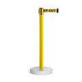 Retractable Belt Barrier Stanchion, Water Fillable Base, Yellow PVC Plastic Post, 13 Ft  Belt - Montour Line MSH630