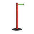 Safety Retractable Belt Barrier Stanchion, Low Profile Steel Base, Red Post, 11  Ft. Belt - Montour Line MSX630