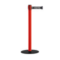 Safety Retractable Belt Barrier Stanchion, Low Profile Steel Base, Red Post, 11  Ft. Belt - Montour Line MSX630