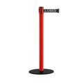 Safety Retractable Belt Barrier Stanchion, Low Profile Steel Base, Red Post, 11  Ft. Belt - Montour Line MSX630