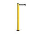 Retractable Belt Barrier Safety Stanchion, Fixed Base, Yellow Post, 7.5 Ft. Belt - Montour Line MSX630F