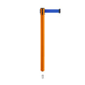 Retractable Belt Barrier Stanchion, Mini Socket Base, Orange Post, 9 ft Belt - Montour Line MSX630SK