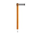 Retractable Belt Barrier Stanchion, Mini Socket Base, Orange Post, 9 ft Belt - Montour Line MSX630SK
