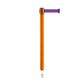Retractable Belt Barrier Stanchion, Mini Socket Base, Orange Post, 9 ft Belt - Montour Line MSX630SK