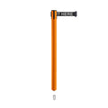 Retractable Belt Barrier Stanchion, Mini Socket Base, Orange Post, 9 ft Belt - Montour Line MSX630SK