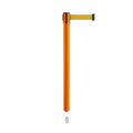 Retractable Belt Barrier Stanchion, Mini Socket Base, Orange Post, 9 ft Belt - Montour Line MSX630SK