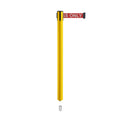 Retractable Belt Barrier Stanchion, Mini Socket Base, Yellow Post, 13 ft Belt - Montour Line MSX630SK