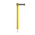 Retractable Belt Barrier Stanchion, Mini Socket Base, Yellow Post, 9 ft Belt - Montour Line MSX630SK
