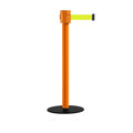 Safety Portable Retractable Belt Barrier Stanchion with Low Profile Base, Orange Post, 35 Ft Belt - Montour Line MSX760