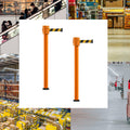 Retractable Belt Barrier Stanchion, Fixed Base, Orange Post, 35 ft Belt - Montour Line MSX760F