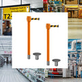 Retractable Belt Barrier Stanchion, Removable Base, Orange Post, 35 ft Belt - Montour Line MSX760R