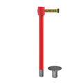 Retractable Belt Barrier Stanchion, Removable Base, Red Post, 35 ft Belt - Montour Line MSX760R