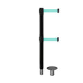 Retractable Dual Belt Barrier Stanchion, Removable Base, Black Post, 9 Ft. Belt - Montour Line MX630DR