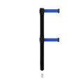 Retractable Dual Belt Barrier Stanchion, Mini Socket Base, Black Post, 13 ft Belt - Montour Line MX630DSK