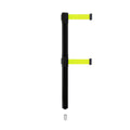 Retractable Dual Belt Barrier Stanchion, Mini Socket Base, Black Post, 13 ft Belt - Montour Line MX630DSK