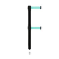 Retractable Dual Belt Barrier Stanchion, Mini Socket Base, Black Post, 13 ft Belt - Montour Line MX630DSK