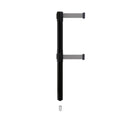 Retractable Dual Belt Barrier Stanchion, Mini Socket Base, Black Post, 13 ft Belt - Montour Line MX630DSK