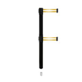Retractable Dual Belt Barrier Stanchion, Mini Socket Base, Black Post, 13 ft Belt - Montour Line MX630DSK