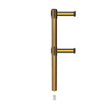 Retractable Dual Belt Barrier Stanchion, Mini Socket Base, Satin Brass Post, 9 ft Belt - Montour Line MX630DSK
