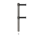 Retractable Dual Belt Barrier Stanchion, Mini Socket Base, Satin Stainless Steel Post, 9 ft Belt - Montour Line MX630DSK