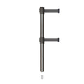 Retractable Dual Belt Barrier Stanchion, Mini Socket Base, Satin Stainless Steel Post, 9 ft Belt - Montour Line MX630DSK