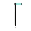 Retractable Belt Barrier Stanchion, Mini Socket Base, Black Post, 9 ft Belt - Montour Line MX630SK