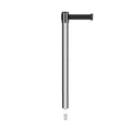 Retractable Belt Barrier Stanchion, Mini Socket Base, Polished Stainless Steel Post, 9 ft Belt - Montour Line MX630SK