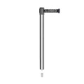 Retractable Belt Barrier Stanchion, Mini Socket Base, Polished Stainless Steel Post, 9 ft Belt - Montour Line MX630SK