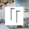 Retractable Belt Barrier Stanchion, Mini Socket Base, Satin Stainless Steel Post, 7.5 ft Belt - Montour Line MX630SK