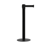 Retractable Belt Barrier Stanchion, Low Profile Steel Base, 14 or 16 Ft. Belt - Montour Line MX650