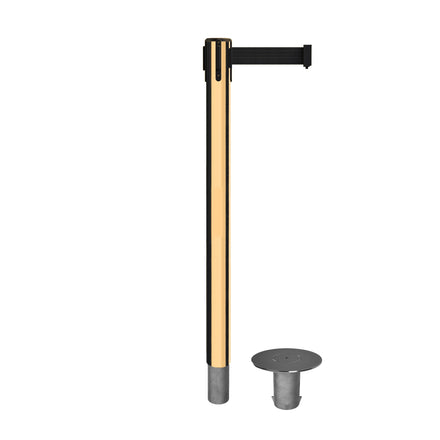 Retractable Belt Barrier Stanchion, Removable Base, 14 ft Belt - Montour Line MX650R