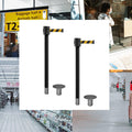 Retractable Belt Barrier Stanchion, Removable Base, Black Powder Coated Post, 35 ft Belt - Montour Line MX760R