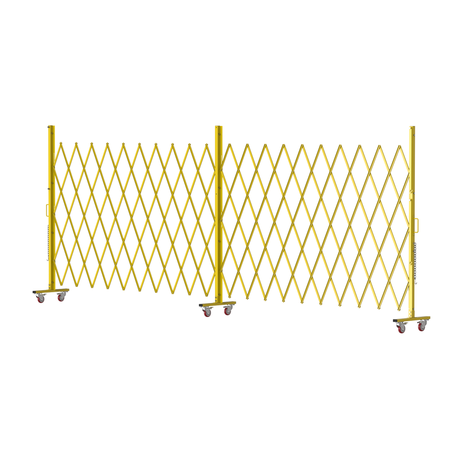 Heavy-Duty Expandable Metal Safety Barriers, 20 Ft. - Trafford Industrial