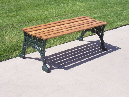 Floral Wood Backless Park Bench - 48 In.