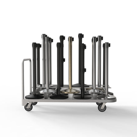 Vertical Stanchion Storage Cart, 18 Post - Montour Line